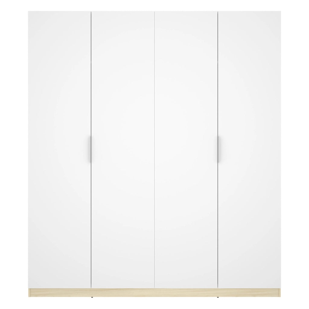 Armadio Camera da Letto Holder, Guardaroba Grande 2 Ripiani, 51x204h cm Bianco