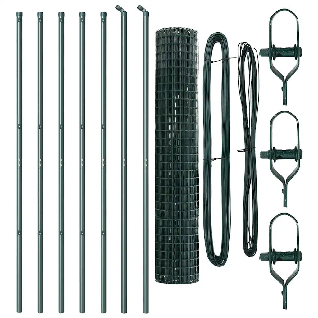 Recinzione da Giardino | Recinzione con Posto Verde 1,6 x 10 m Acciaio e PVC