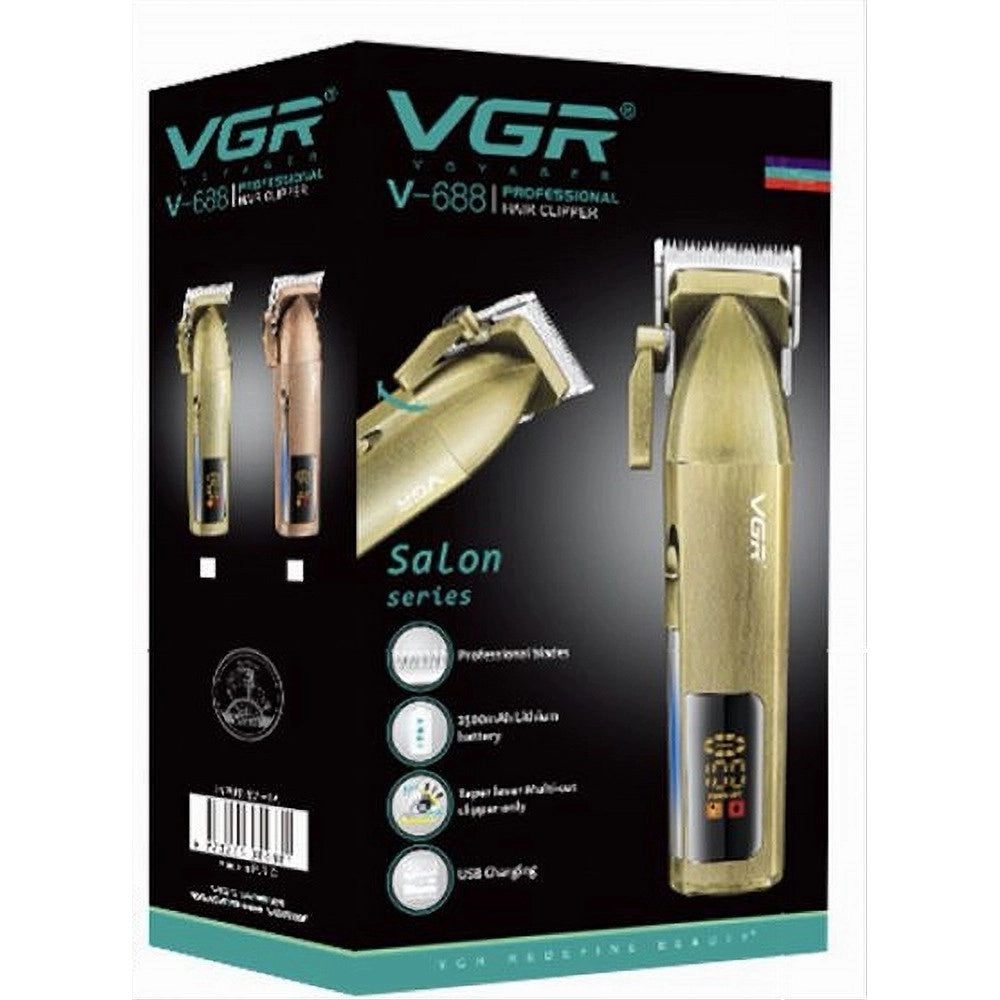 Trade Shop - Tagliacapelli Professionale Senza Fili Display Led A Batteria Ricaricabile V-688 -