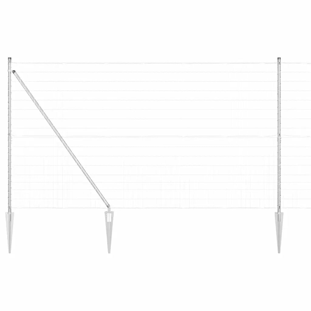 Recinzione da Giardino | Recinzione con Posto Argento 1,6 x 10 m Acciaio