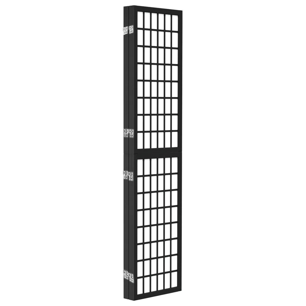 Divisorio Pieghevole 4 Pannelli Stile Giapponese 160x170cm Nero cod mxl 65605