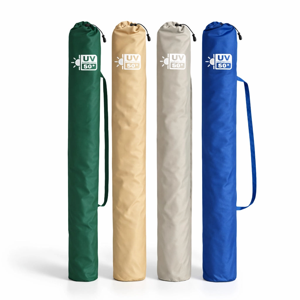 Ombrellone Mare Spiaggia 200 cm Antivento Alluminio UV50+ Inclinabile con Custodia e Trivella