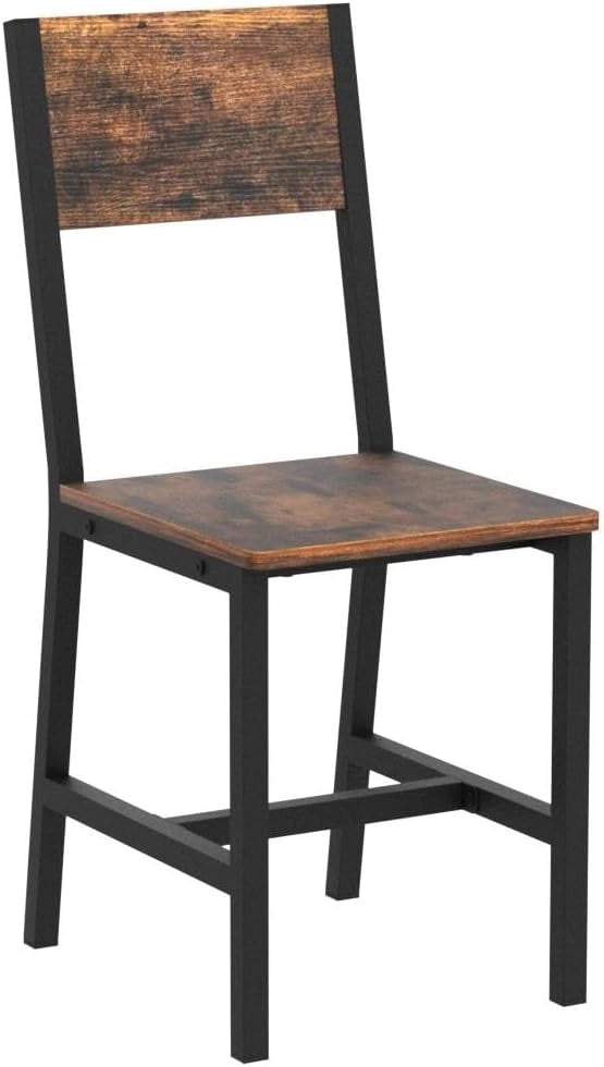 VASAGLE Sedie da Pranzo, Set di 2 Sedie da Cucina, Struttura in Acciaio, Stile Industriale, per Sala da Pranzo, Soggiorno, Cucina, Marrone Vintage e Nero Inchoistro LDC092B01V1