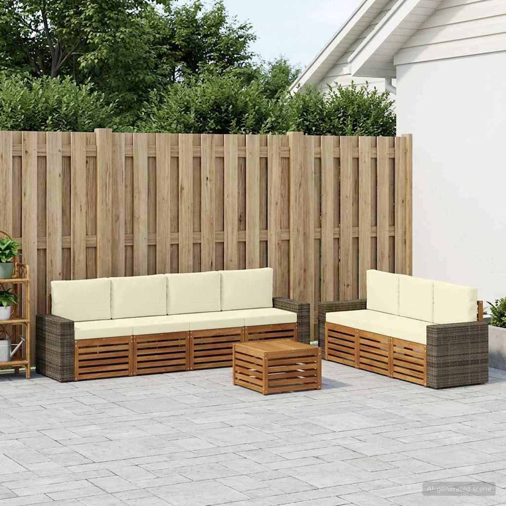 Set divani 8 pz Legno di Acacia Massello 3384126