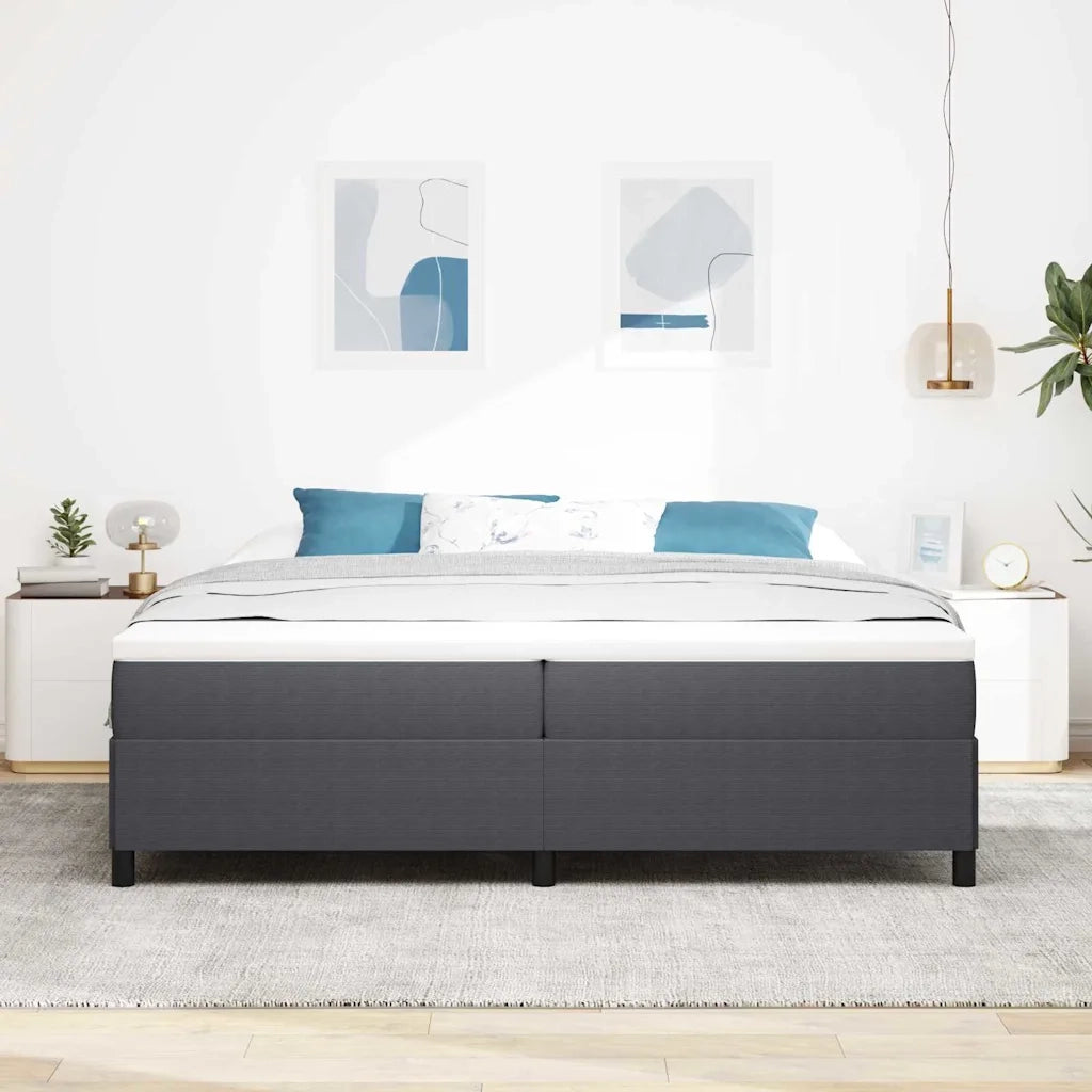 Letto a molle Grigio Scuro 200 x 200 cm Tessuto in Cords 42006988