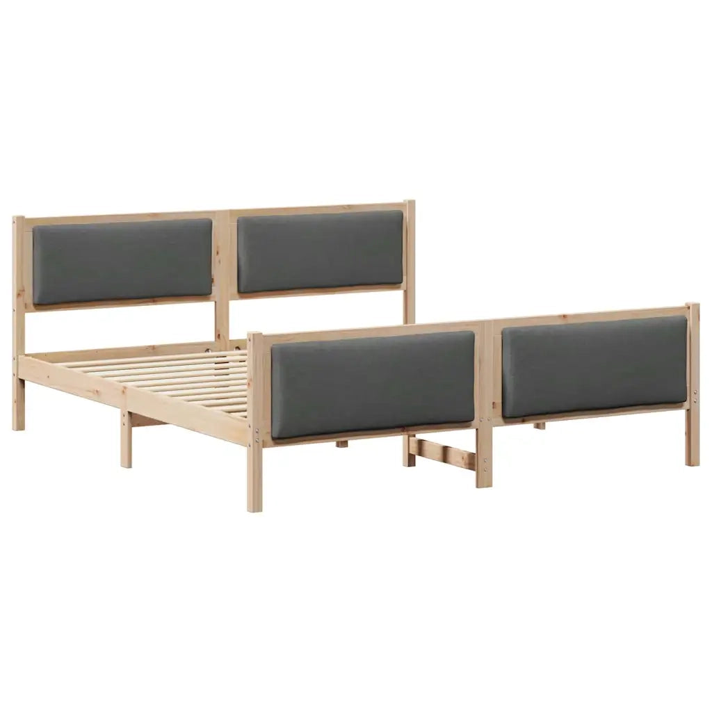 Struttura del letto Grigio scuro 200 x 200 cm Tessuto