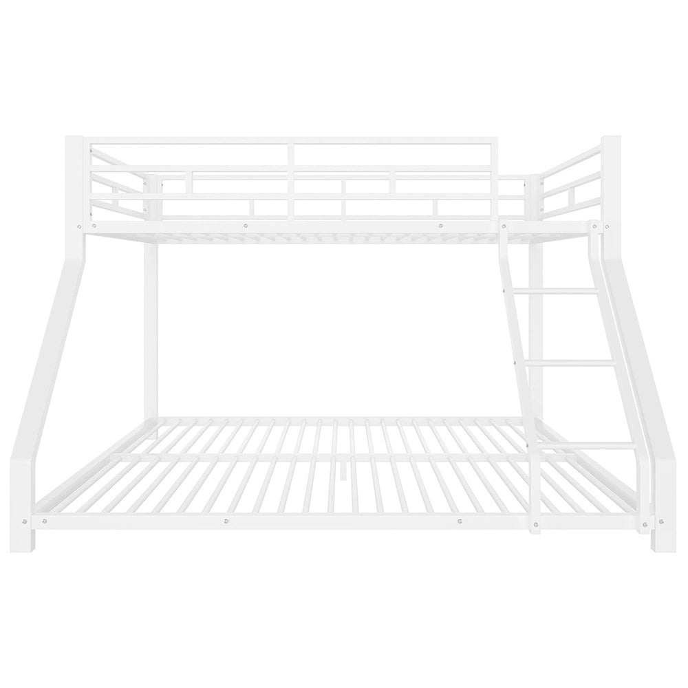 Letto a castello metallico 90+140x200cm - Xylo - bianco, EN747, sicuro