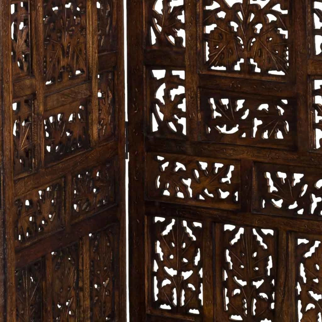 Paravento in legno marrone fatto a mano 50(x4)x2x180h cm