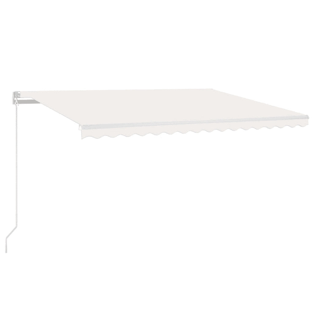 Tenda da Sole Retrattile Manuale con LED 450x300 cm Crema 3068922