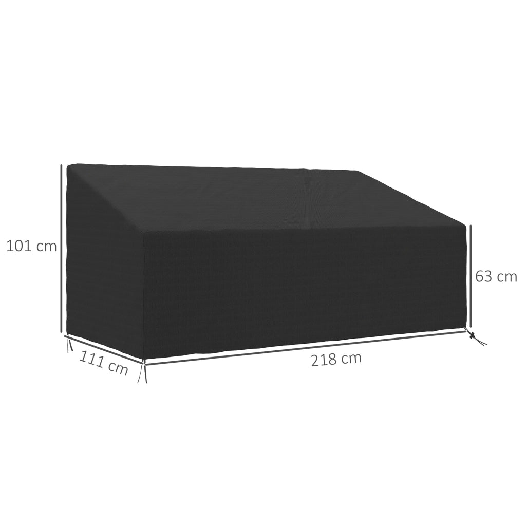 Copridivano esterno 3 posti ¨C zephmum ¨C Tessuto Oxford 600D, 218x111x63/101 cm, nero