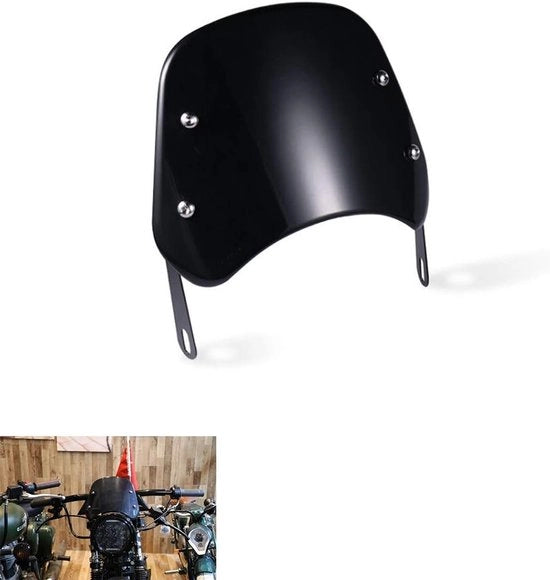 Windbescherming per Motorrijder, Winddeflector per 5-7 pollici Motororientamento, Nero, Aumenta il Comfort e la Sicurezza
