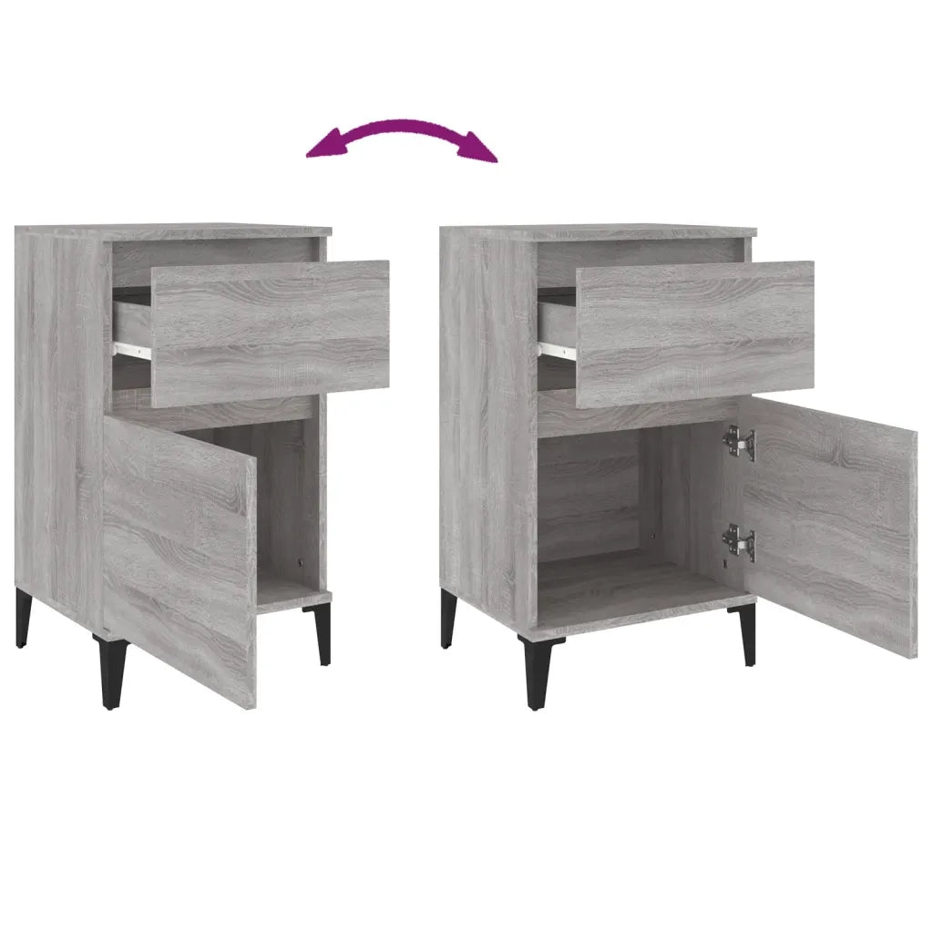 Comodino-Tavolino da notte Grigio Sonoma 40x35x70 cm 591257