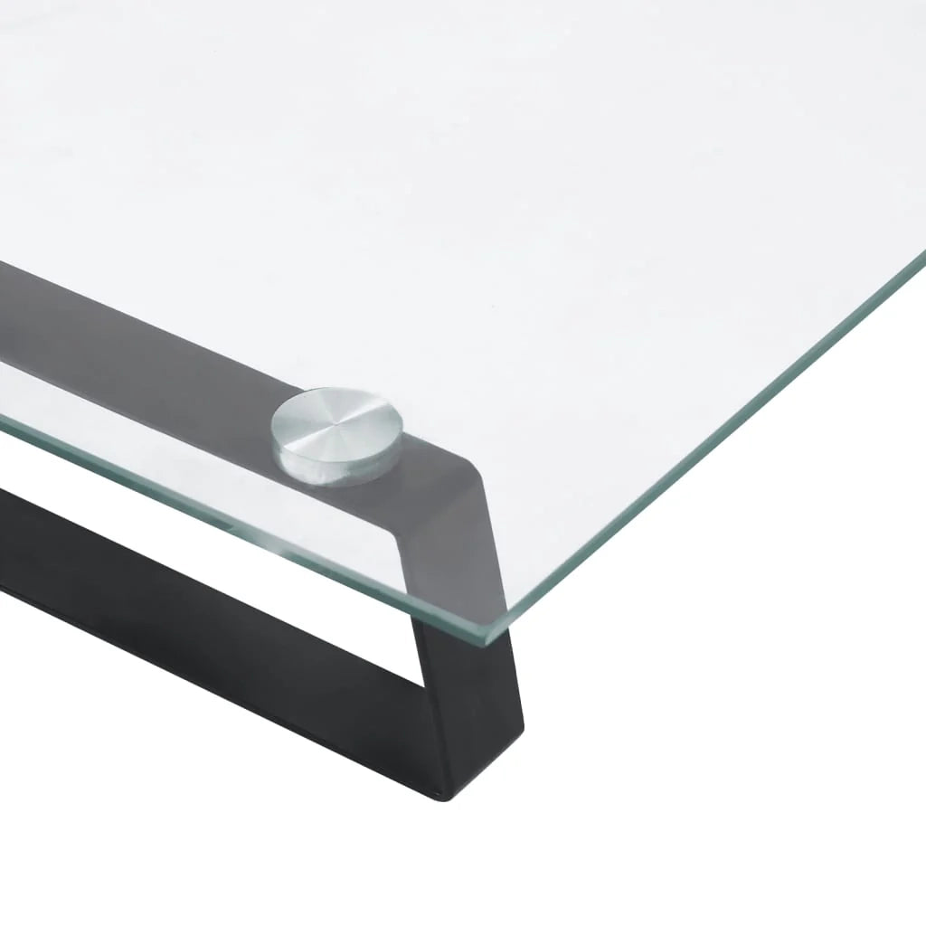 Supporto per monitor mobile da scrivania 40 x 20 x 8 cm vetro temperato e metallo nero 02_0044860