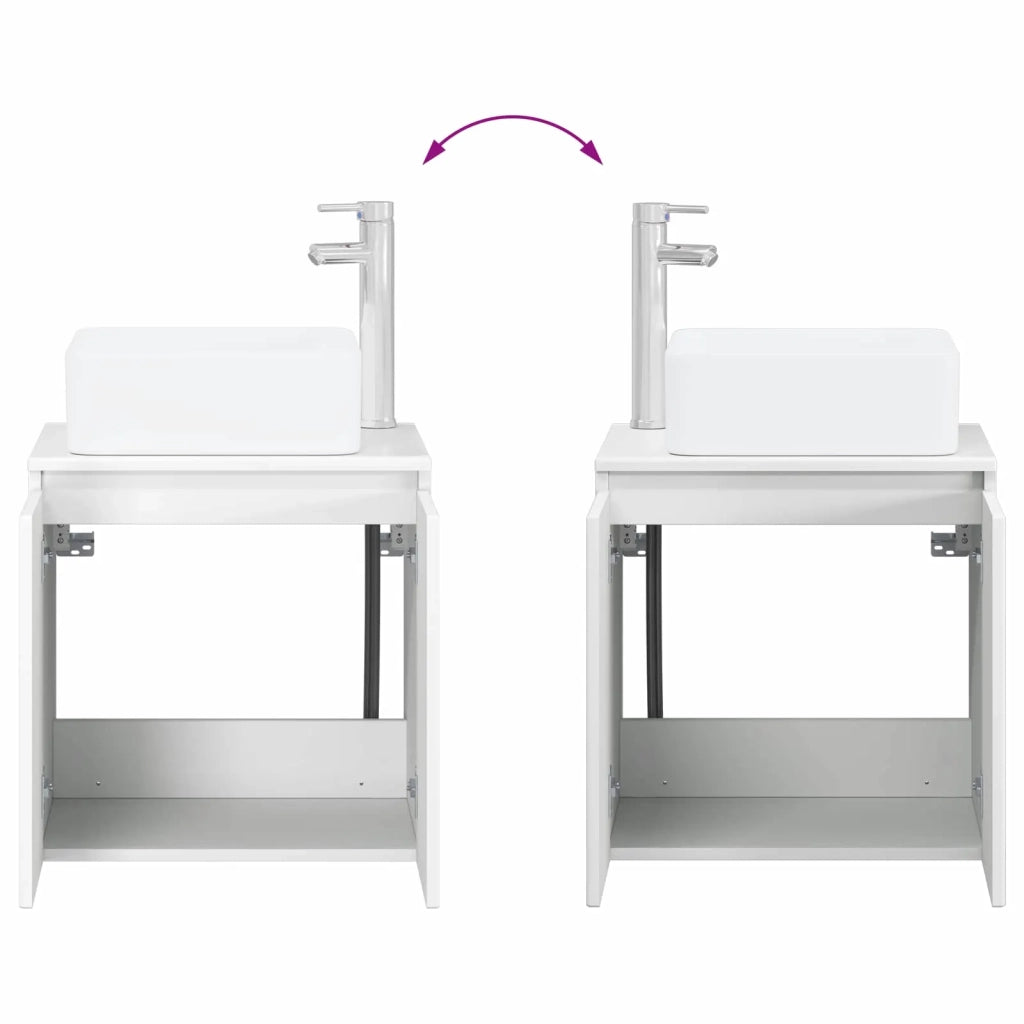Set di mobili per il bagno 2 pz Bianco Legno ingegnerizzato 3404044