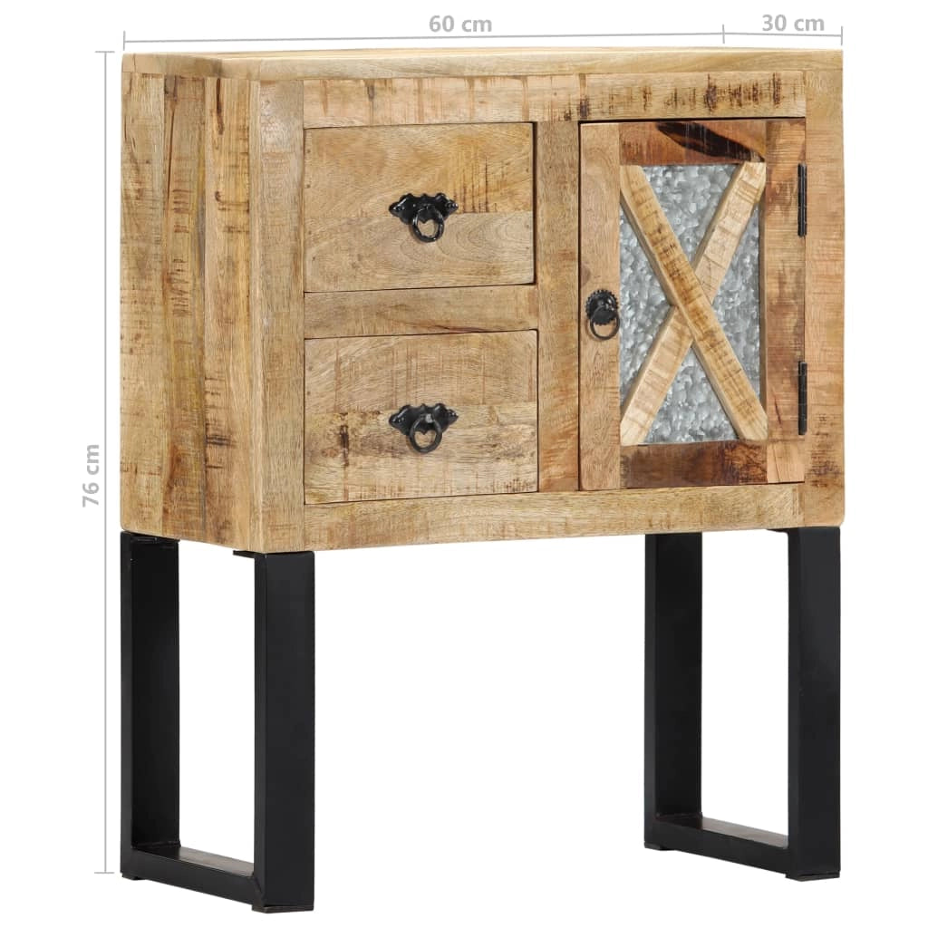 Buffet credenza cassettiera armadio mobile contenitore organizer per cucina soggiorno salotto 60 x 30 x 76 cm legno massello di mango marrone 02_0029603