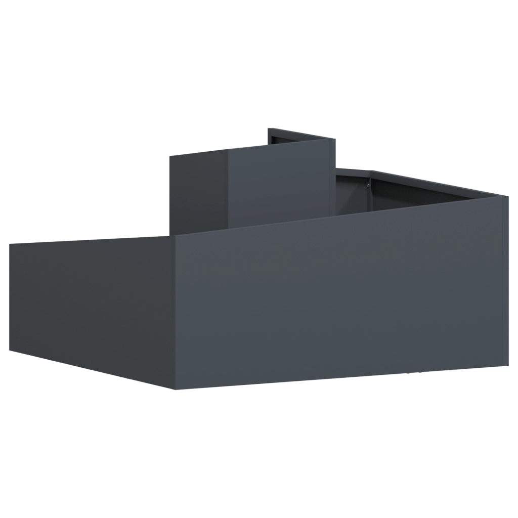 Fioriera Antracite 80x80x50 cm Acciaio Inossidabile