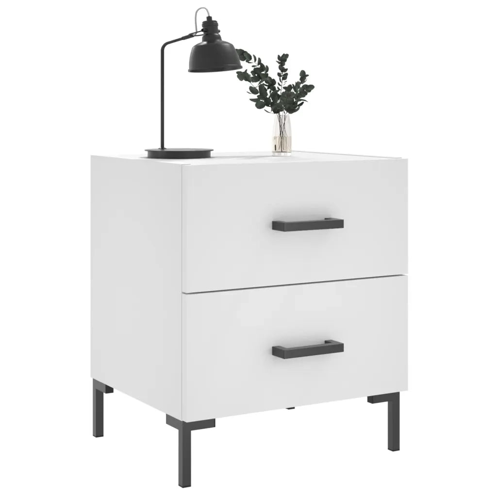 Comodino-Tavolino da notte Bianco 40x35x47,5 cm in Legno Multistrato 508704
