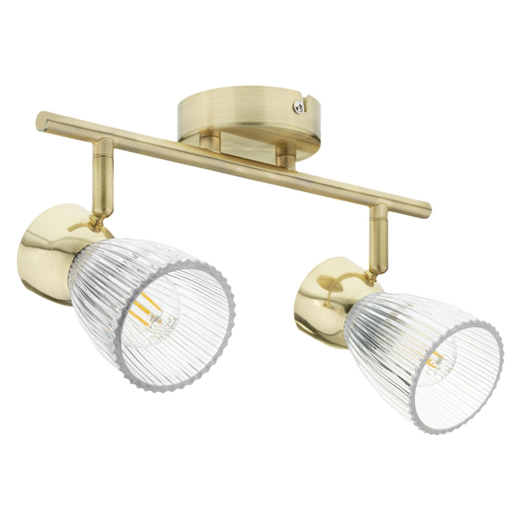 Plafoniera Milagro BEST oro satinato 2 luci vetro E14 40W