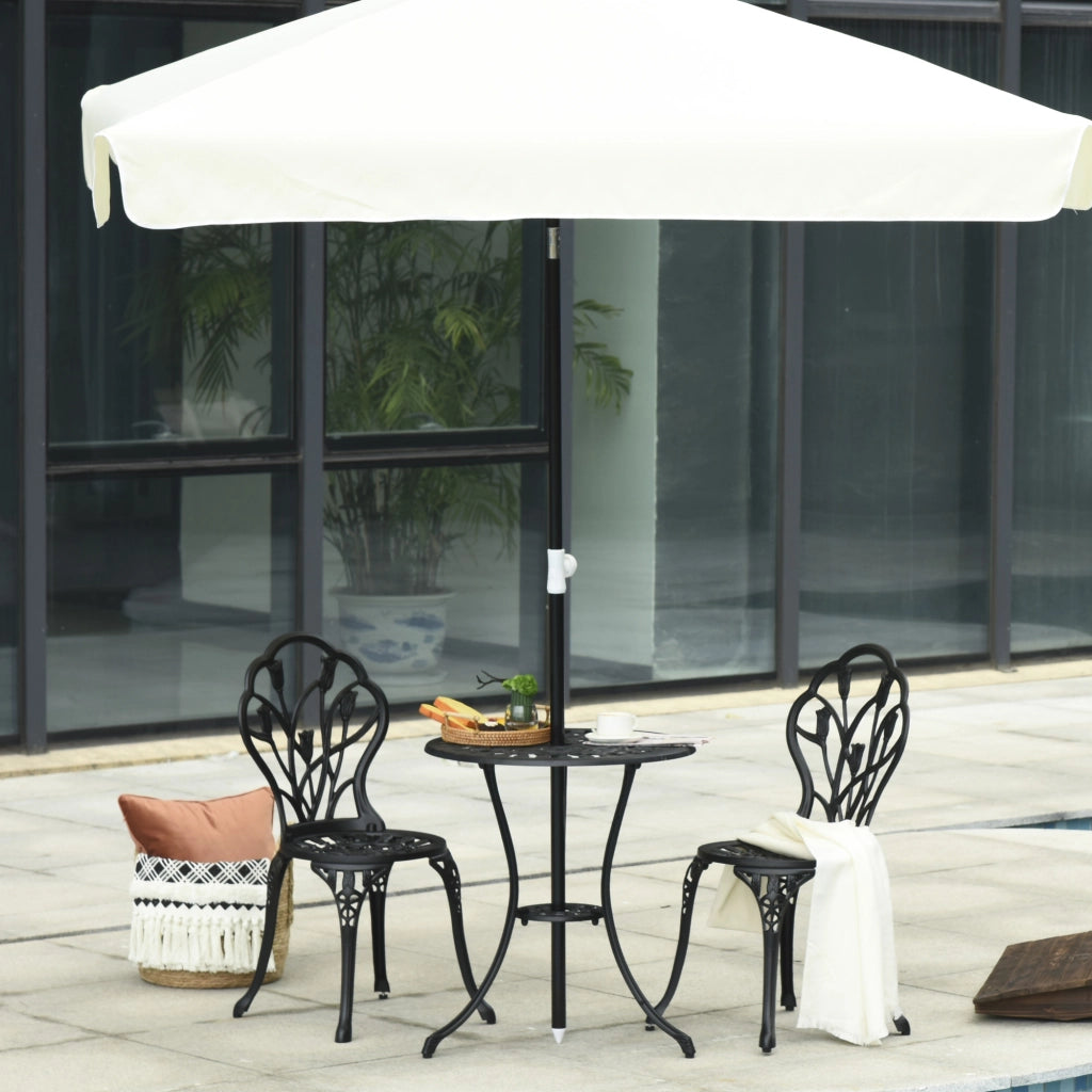 Set tavolo e sedie da giardino 2 posti ¨C zephmum ¨C alluminio nero