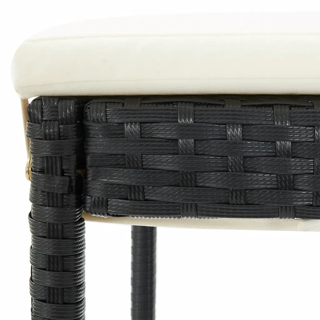 Set Bar da Giardino 5 pz Nero in Legno Acacia e Polyrattan 3295278