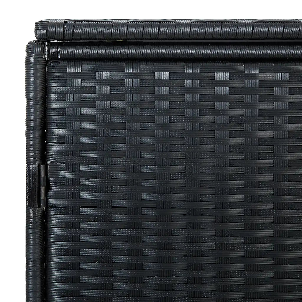 Copribidone Doppio per Spazzatura Polyrattan Nero 148x80x111 cm 43887