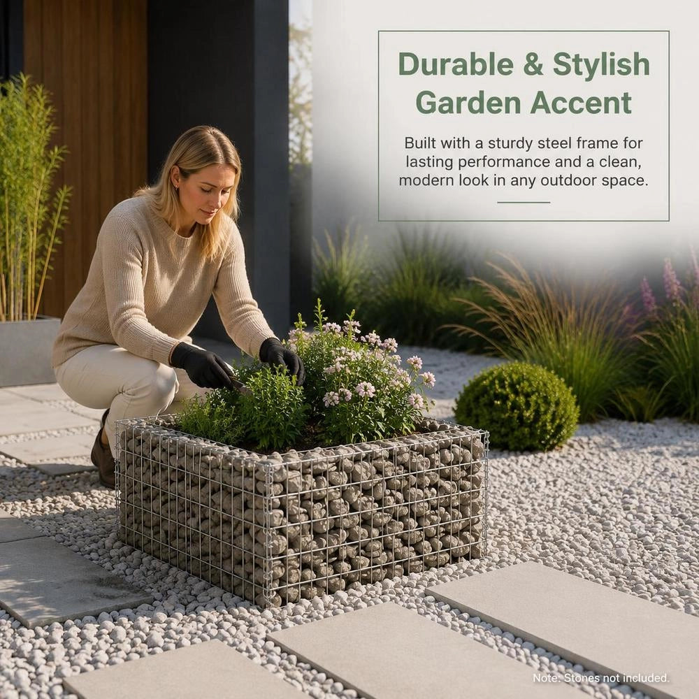 Gabion Raised Bed Galvanized Steel 90x90x50 Cm
