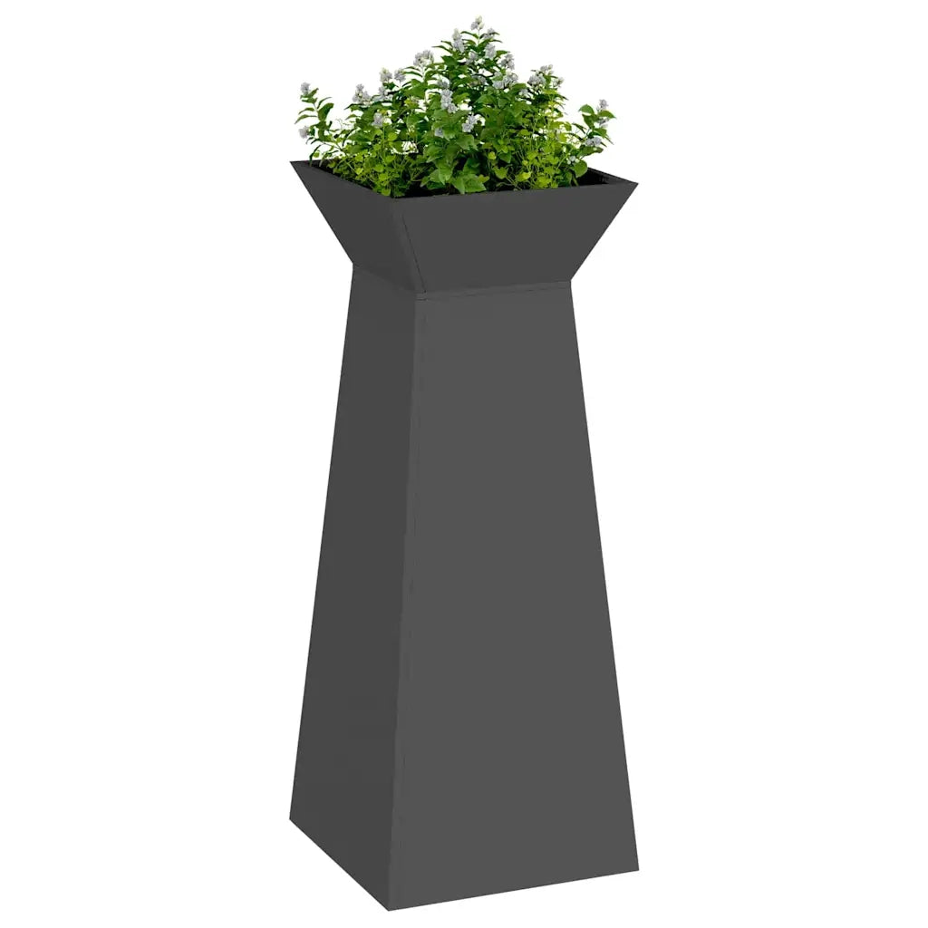 Vaso a Pilastro-Fioriera da Esterno-Contenitore per Piante Nero 40 x 40 x 100 cm