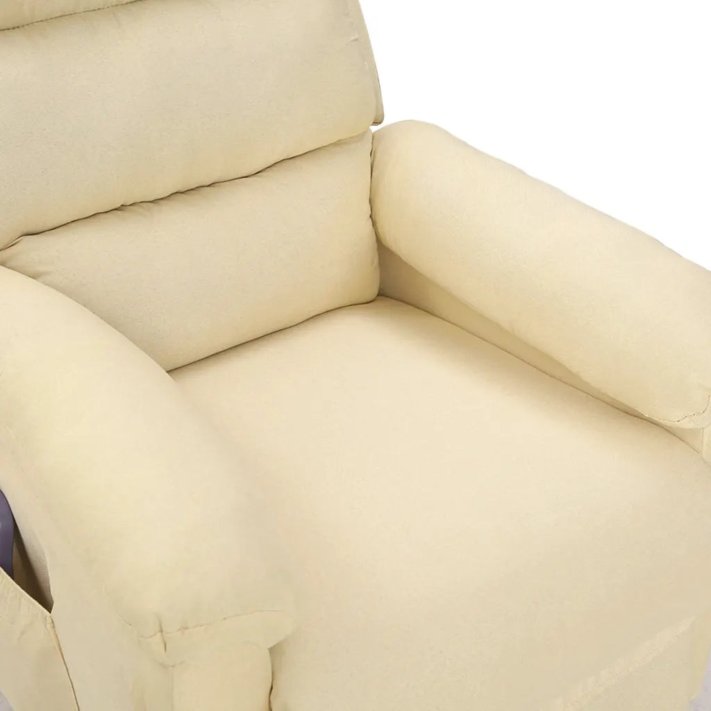 Poltrona Massaggiante Reclinabile Crema in Tessuto cod mxl 32429