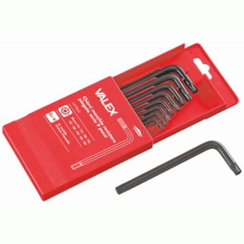 Chiavi Torx Maschio Resistorx Serie 9 Pezzi Crv Con Custodia