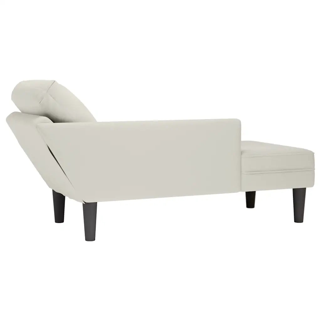 Sdraio con Cuscino e Bracciolo Destro in Velluto Crema CFW1708160
