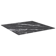 Piano Tavolo Nero 70x70 cm 6 mm Vetro Temperato Design Marmo 322272