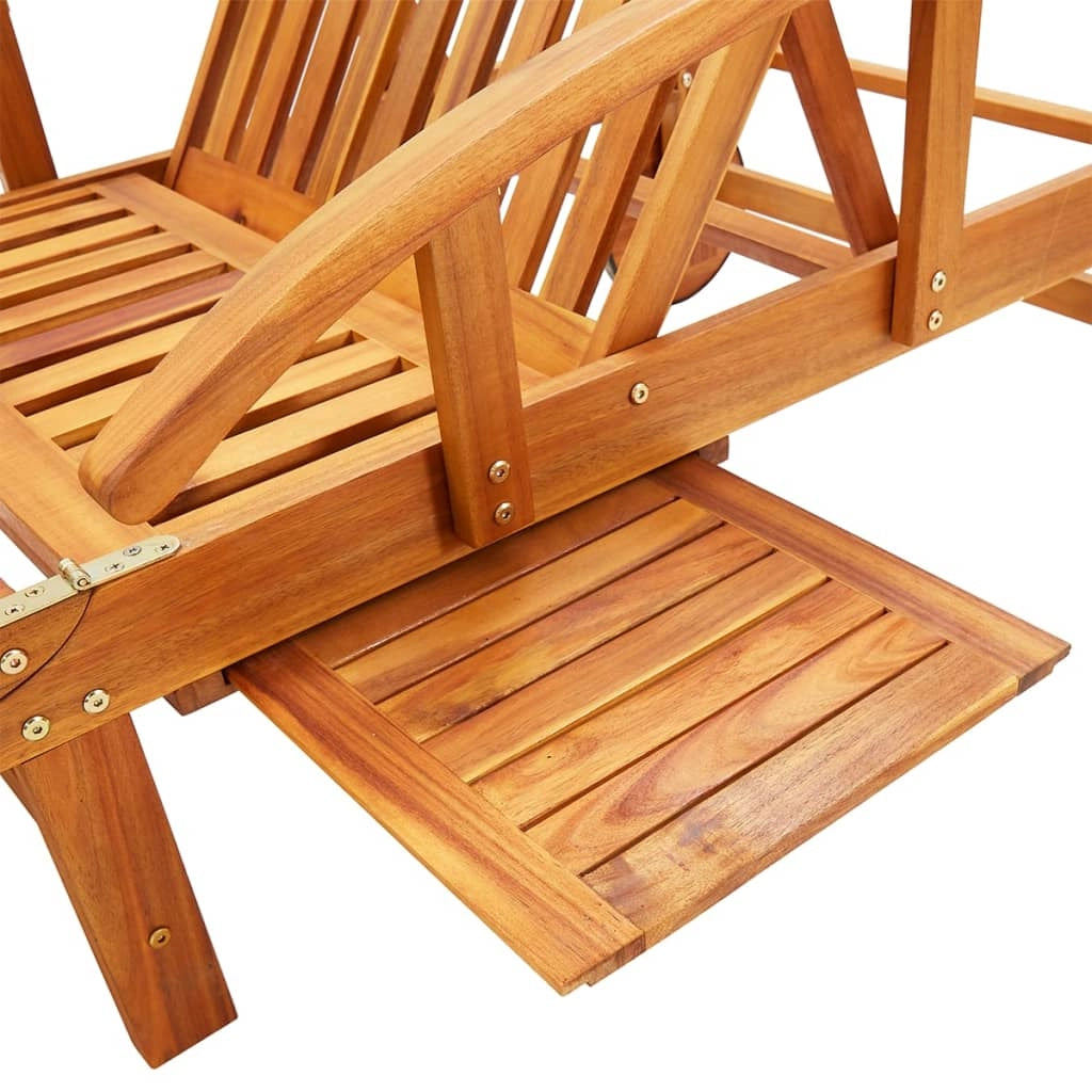 Set di 2 sdraio sedia a sdraio prendisole lettino da giardino terrazza mobile da esterno con cuscini legno massello di acacia 02_0012068