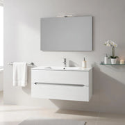 Composizione mobile bagno sospeso con cassetti cm 120 mod. TALIA - Larice Bianco