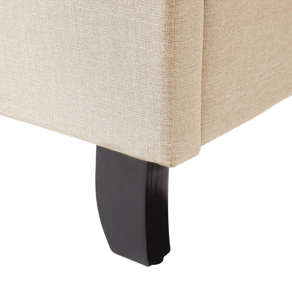 Letto a doghe Tessuto in poliestere beige Poggiatesta imbottito trapuntato 160 x 200 cm Design moderno