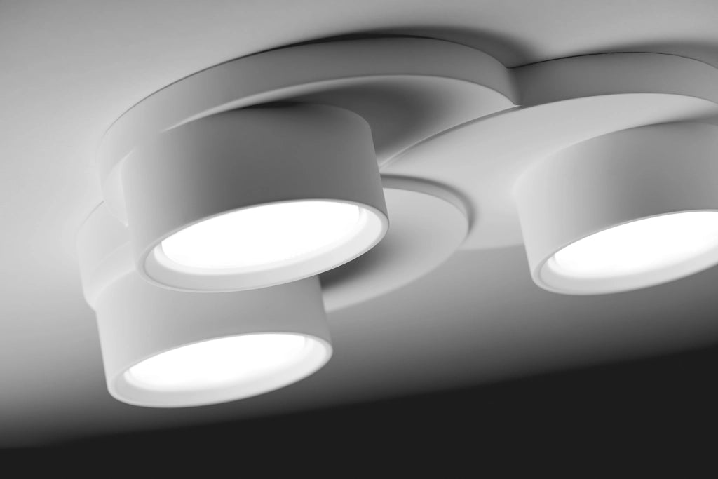 DEMETRA lampada da Soffitto 3 Luci attacco GX53 IN GESSO BIANCA 28x25,5cm