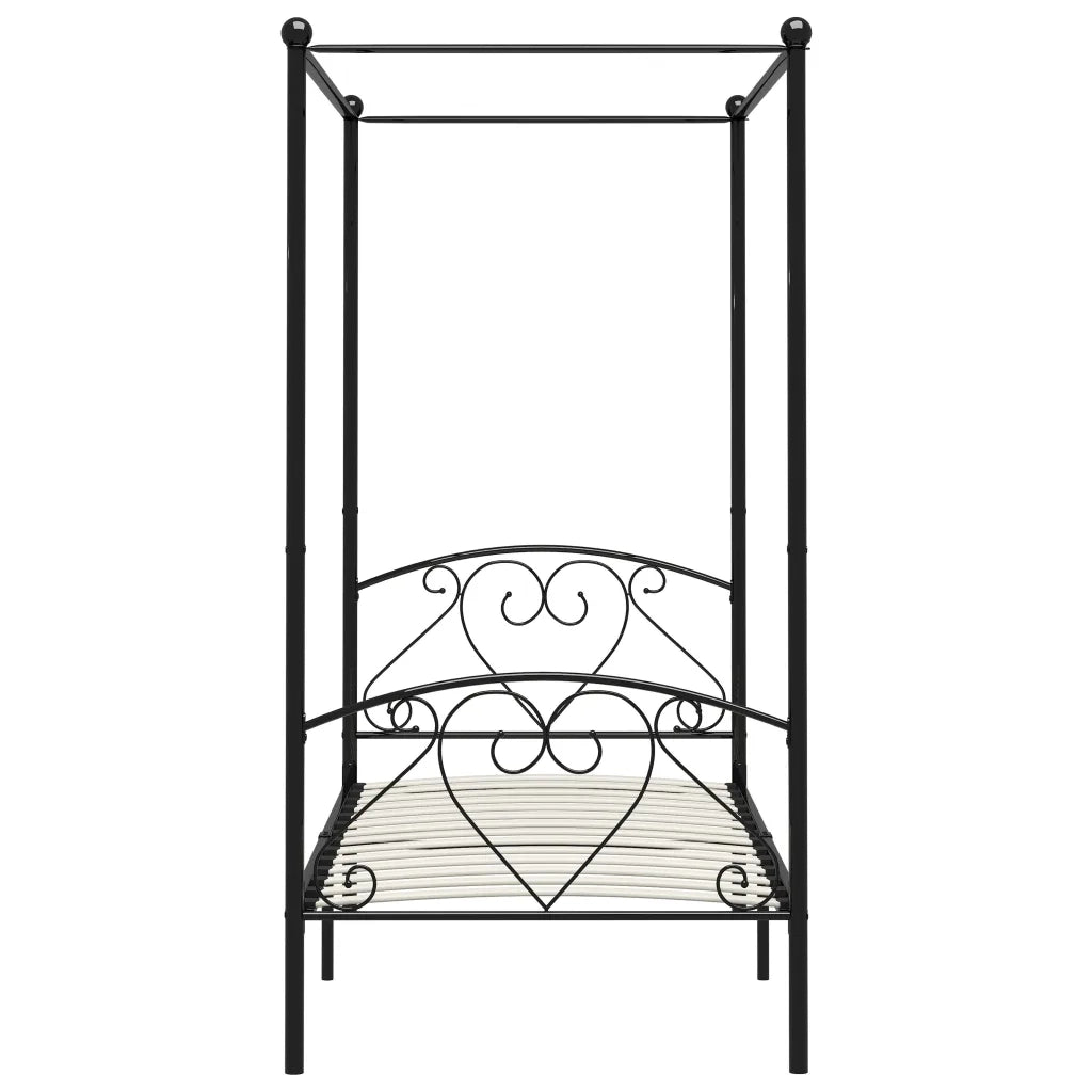 Giroletto Baldacchino senza Materasso Nero 100x200 cm Metallo 284434
