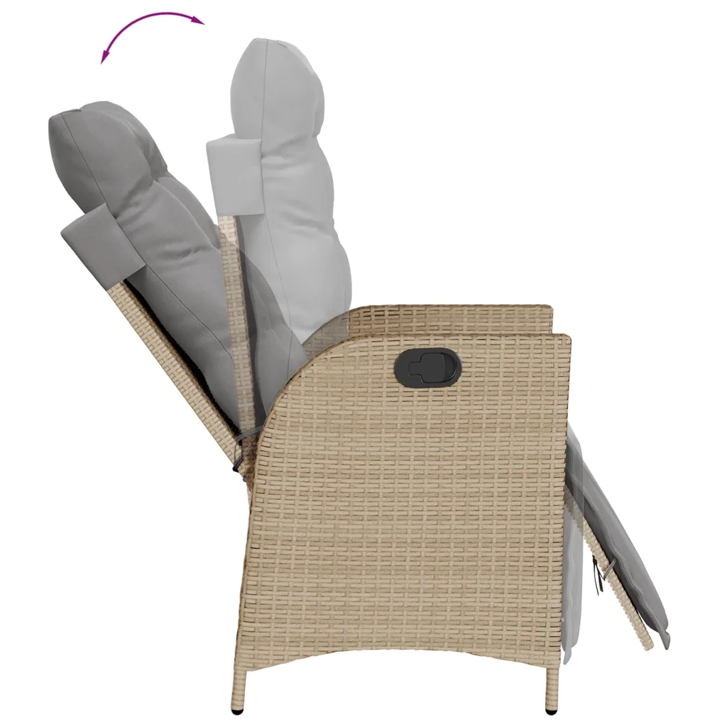 Set Pranzo da Giardino 5 pz con Cuscini Beige Misto Polyrattan 3213456