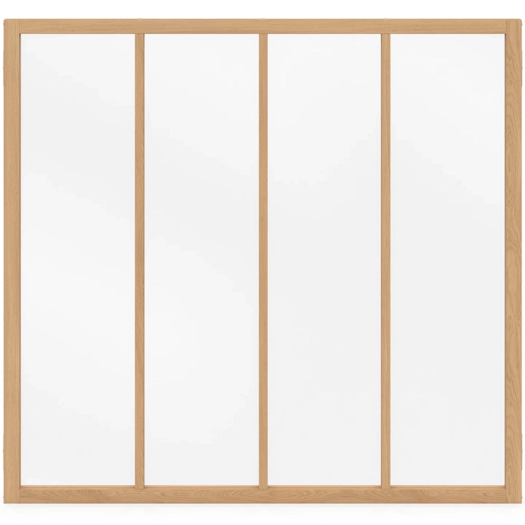 IDMarket - Legno e vetro temperato Tetto in vetro da studio a 4 lastre L. 116 x H. 108 cm