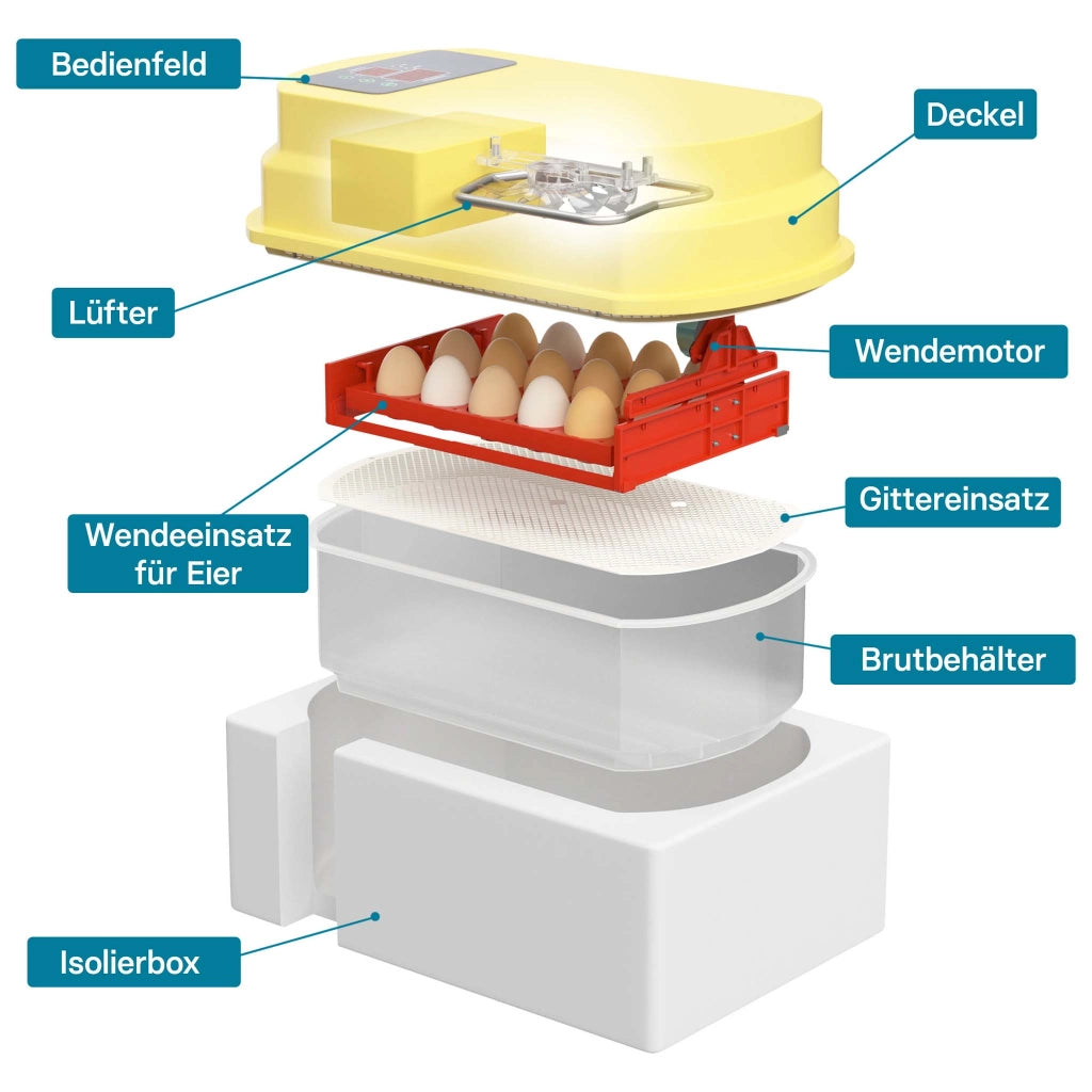 Incubatrice automatica per 15 uova, con regolazione temperatura e umidità, Covatrice