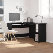 Scrivania  Nero Rovere 120x140x75 cm in Legno ingegnerizzato