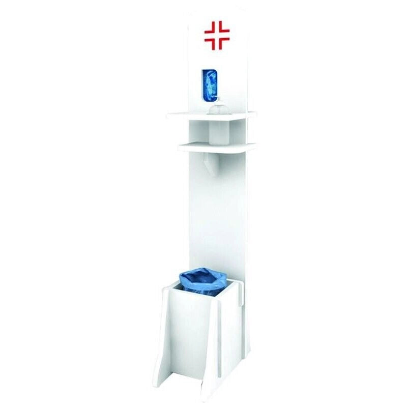 TOTEM PIANTANA PORTA IGIENIZZANTE E GUANTI