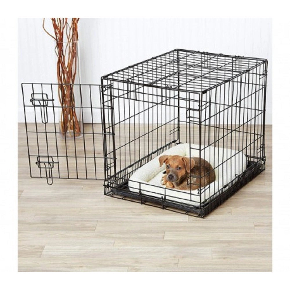 Trade Shop - Gabbia Per Cani Cane In Metallo Nero 96 X 84 X 64 Cm Per Trasporto Con Ruote -