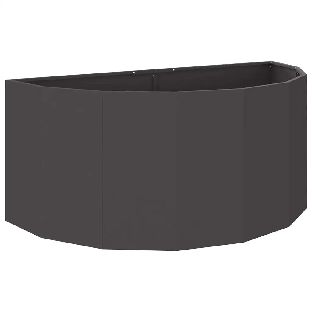 Fioriera | Cassetta per fiori | Vaso Nero 120 x 60 x 50 cm Acciaio