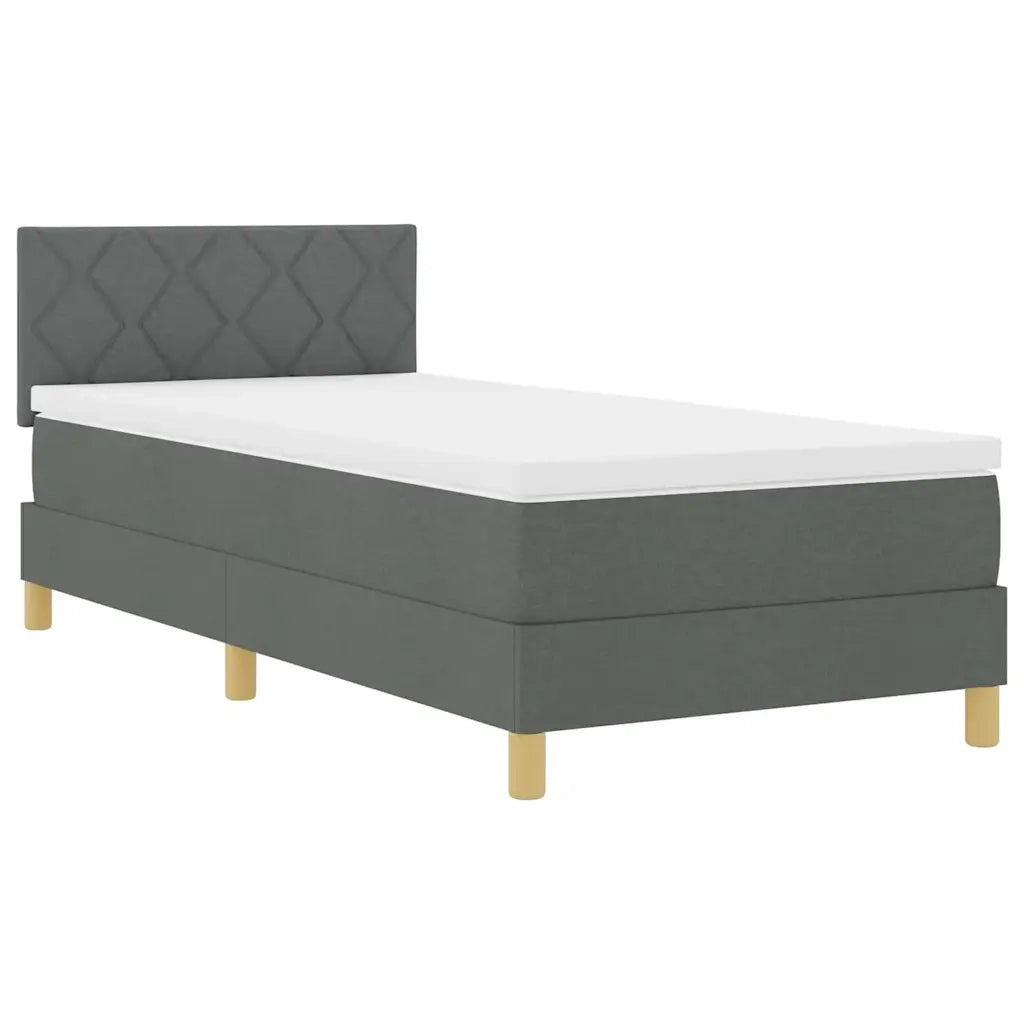 Letto a Sorgente LED con led Grigio scuro 100 x 200 cm Tessuto