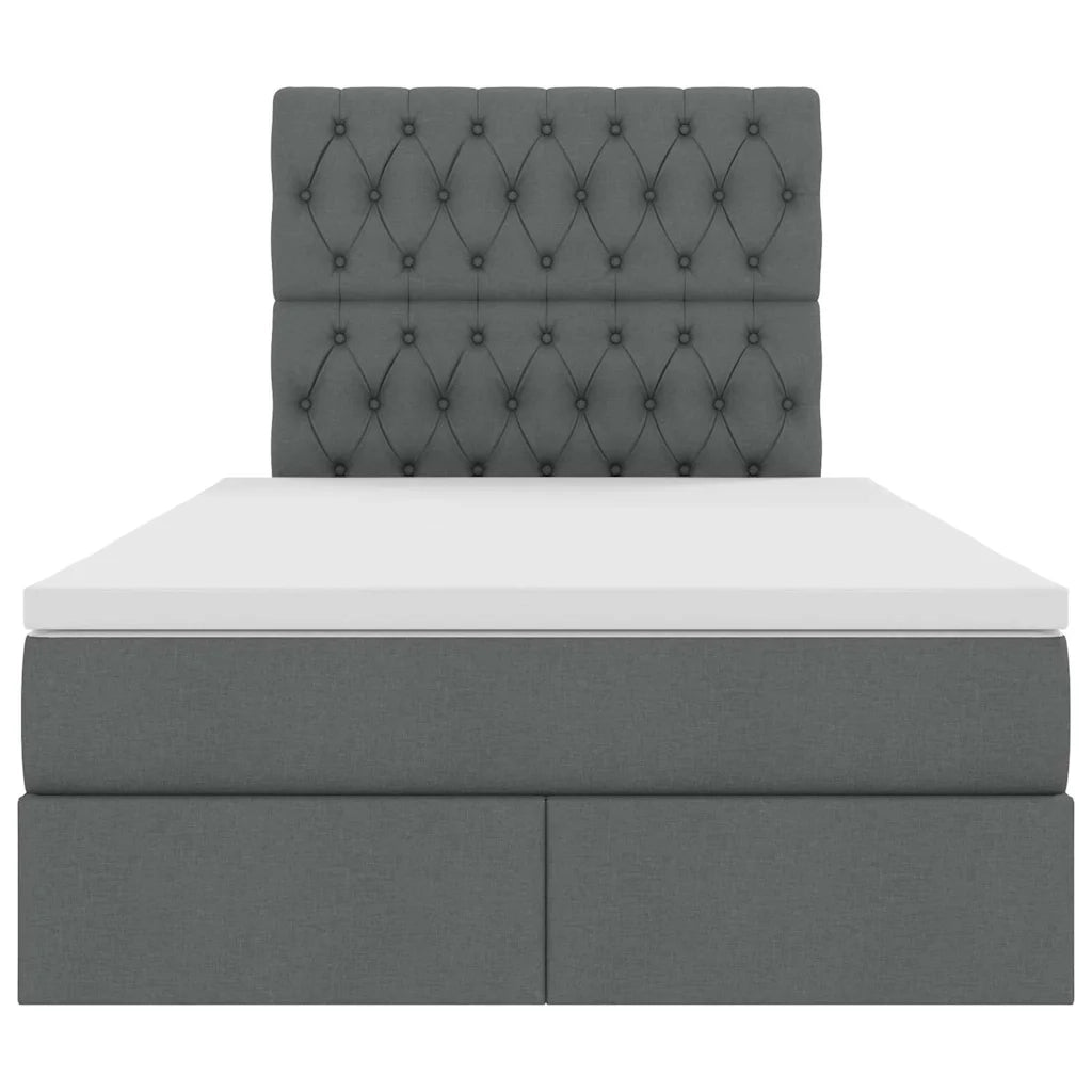 Letto con contenitore e materasso Grigio scuro 120 x 200 cm