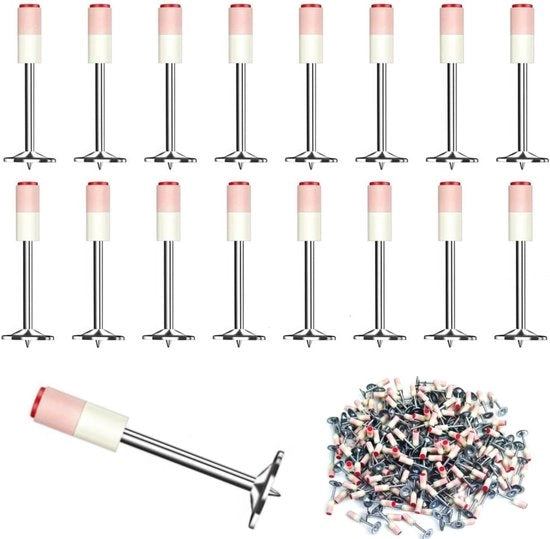 400 spicchi per pistola a chiodi - chiodi rotondi 7,3 mm - accessori per fissaggio parete e soffitto - materiali di fissaggio per lavori di fai da te