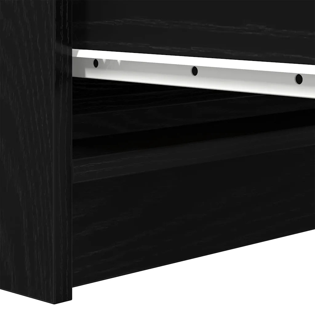 Credenza Rovere Nero 37,5x35x76 cm in Legno Multistrato 861725