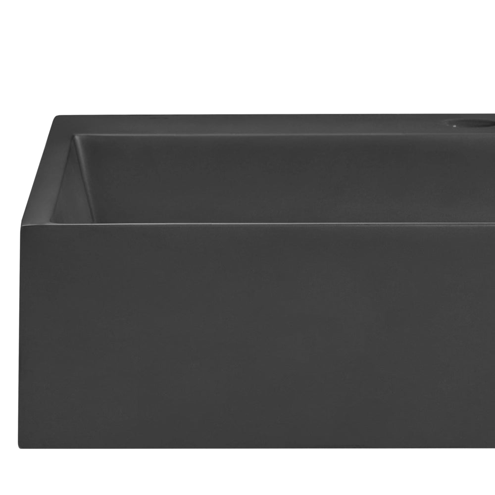 Lavabo bagno classico rettangolare in ceramica finitura lucida 60 x 38 cm nero Lavello da bagno rettangolare