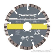 Silverline Lama disco diamantata con bordature turbo a laser per edilizia
