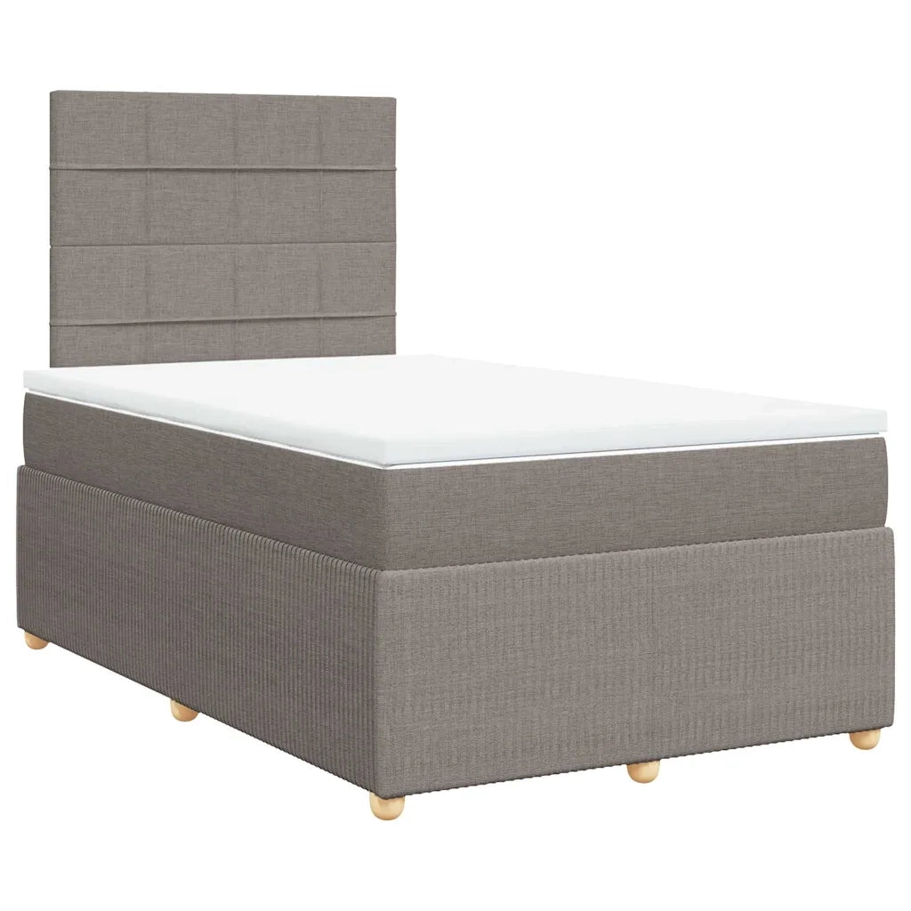 vidaXL Giroletto a Molle con Materasso Tortora 120x190 cm in Tessuto